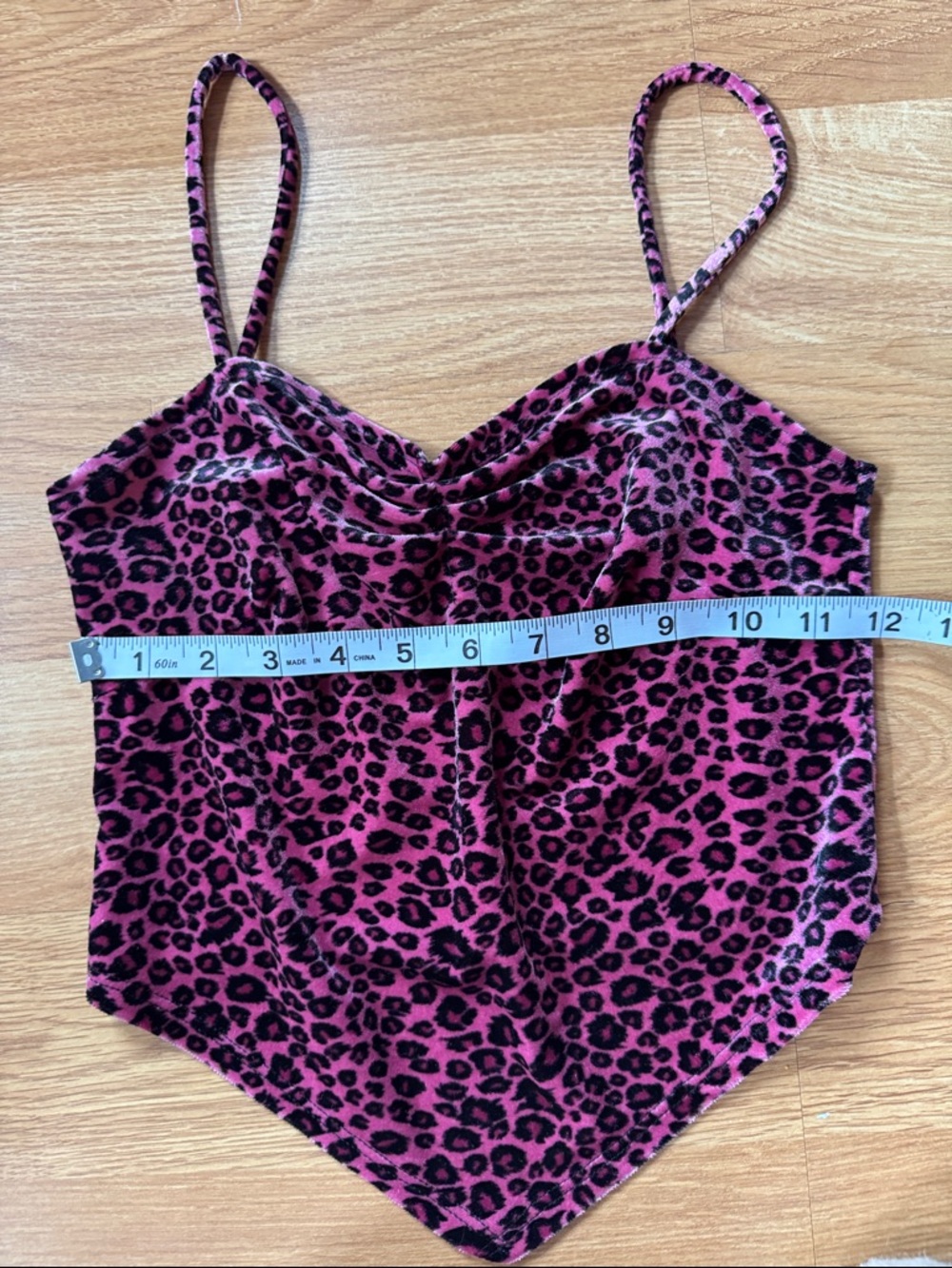 π VTG Seven Sisters Pink Leopard Velvet Matching Set - Made in USA - Picture 9 of 9